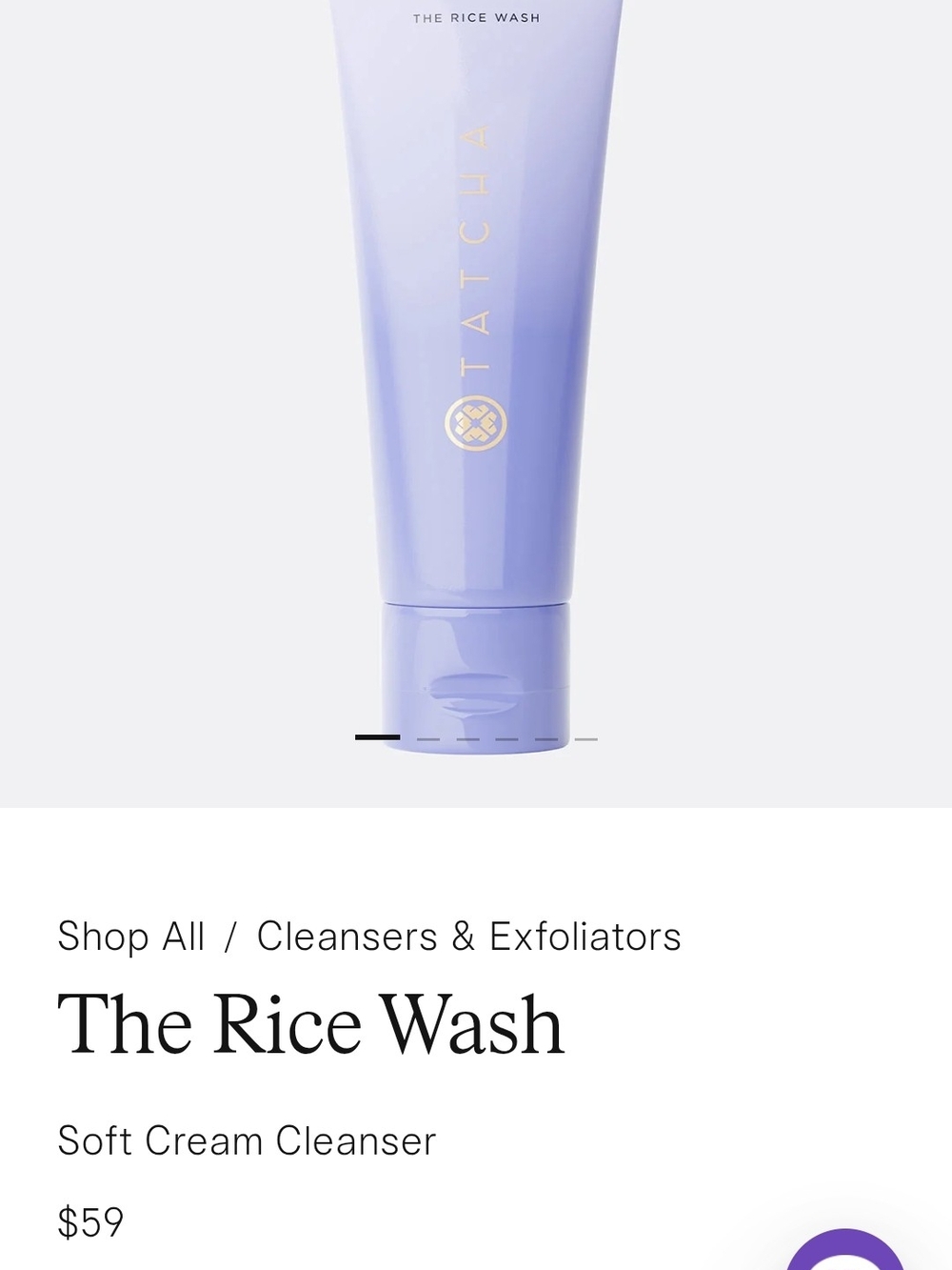 Tatcha The Rice Wash BIGGU SIZE 240ml/8floz NIB - Picture 6 of 7